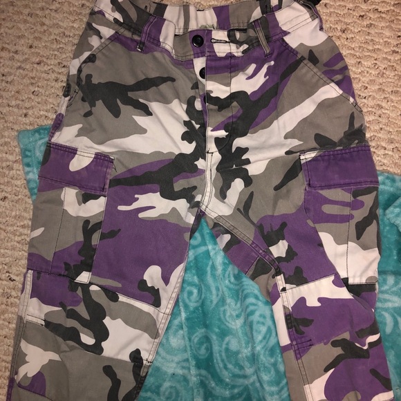 Purple black&white army pants! - Picture 2 of 2